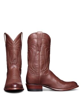 Tecovas Cartwright Boots Hazelnut Cow Hide Leather Size 10EE PRE-OWNED See Pics